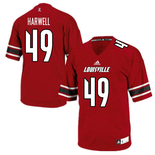 Men #49 Ryan Harwell Louisville Cardinals College Football Jerseys Sale-Red - Click Image to Close
